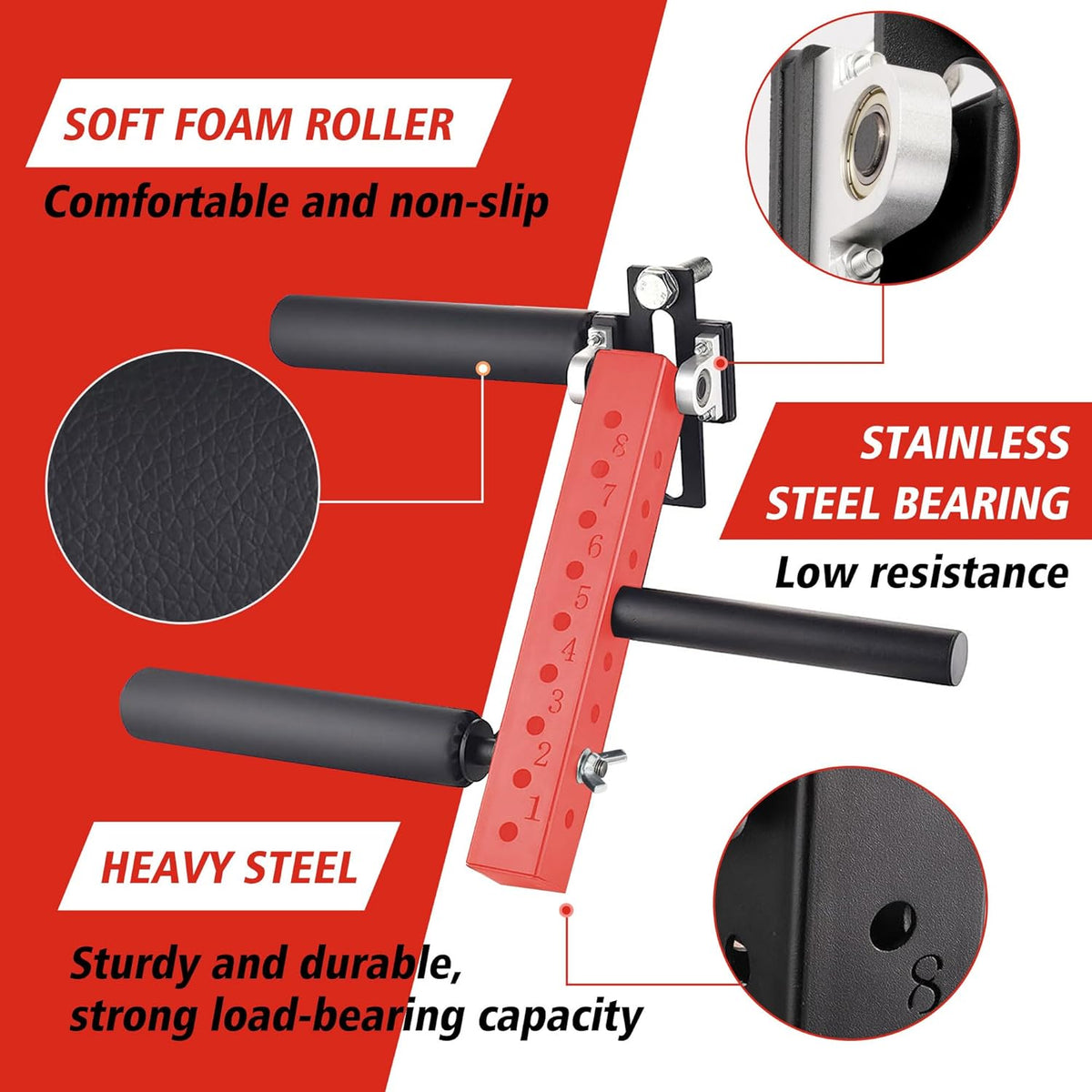 EVERYMATE Seated Leg Strength Extension Equipment and Curl Athletic Practice Machine,Adjustable Leg Fitness Equipment Attachment, Fitness Squat Rack Accessories( 1 inch Aperture Rack Hole) : Sports & Outdoors