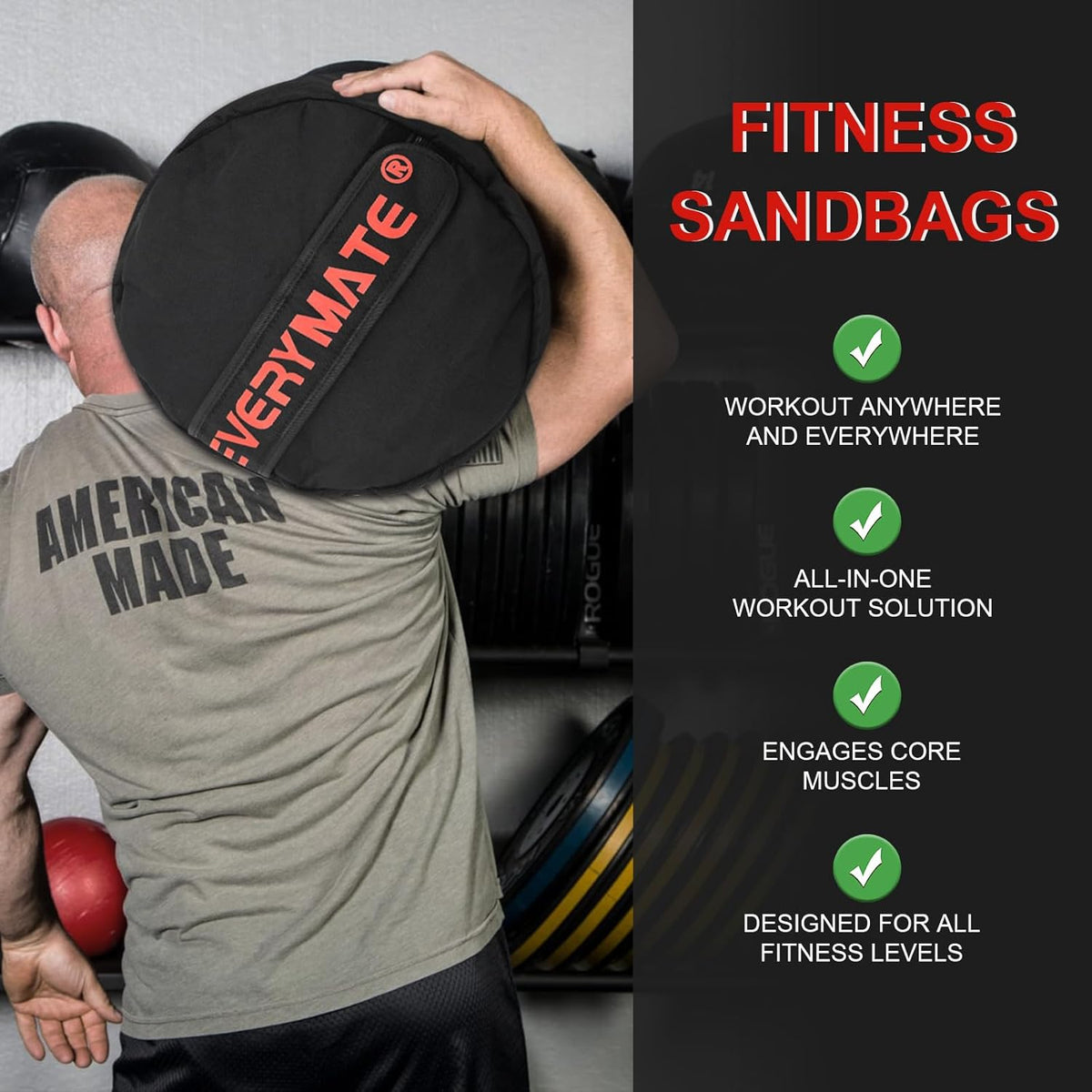 Unfilled Strongman Sandbags - Heavy-Duty Workout Bag for CrossFit/Core Training