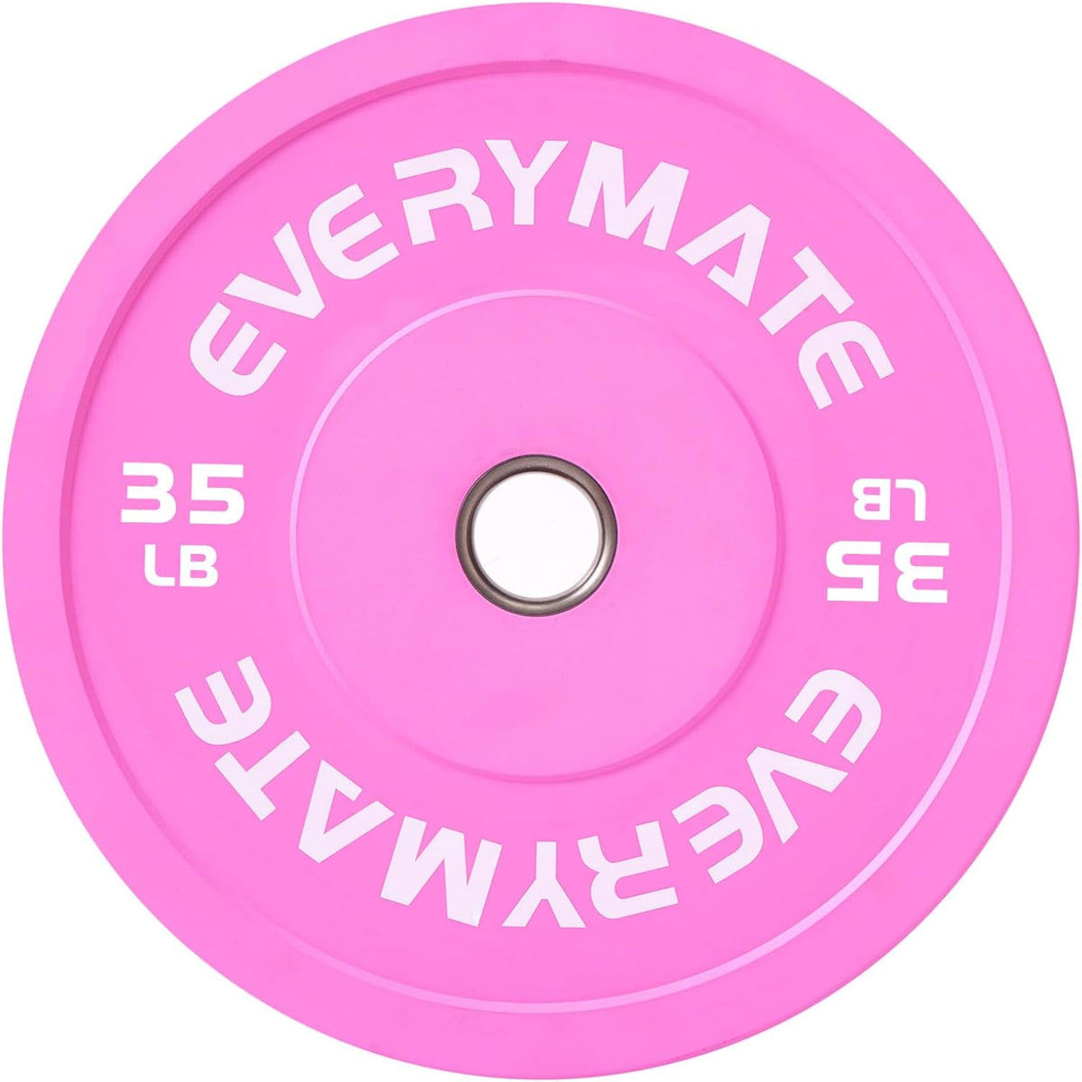Pink Weight Plates 35LB Olympic Bumper Plates Grip Weight Plates for Strength Training & Crossfit Steel Inserts Weight Plates Fit 2" Barbells Virgin Rubber Weights