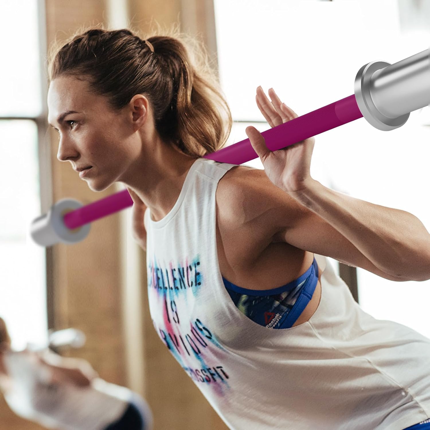 EVERYMATE 5LB Mini Barbell Bar- Beginner Women Kid Bar Total Body Workout