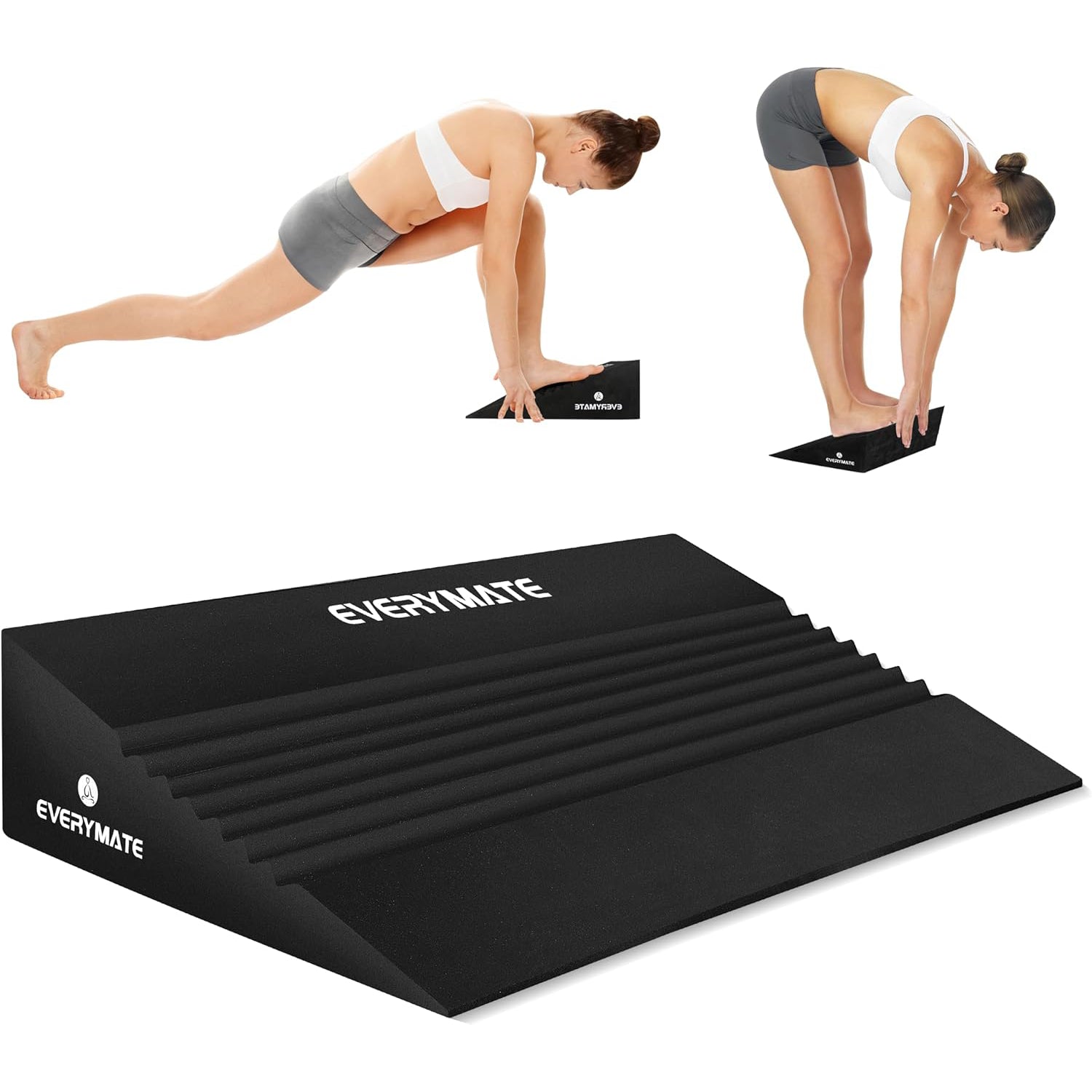 Squat Wedge Block - Heel Elevated Slant Board for Knees Over Toes Training & Calf Stretching (Non-Slip, Home/Commercial Gym)
