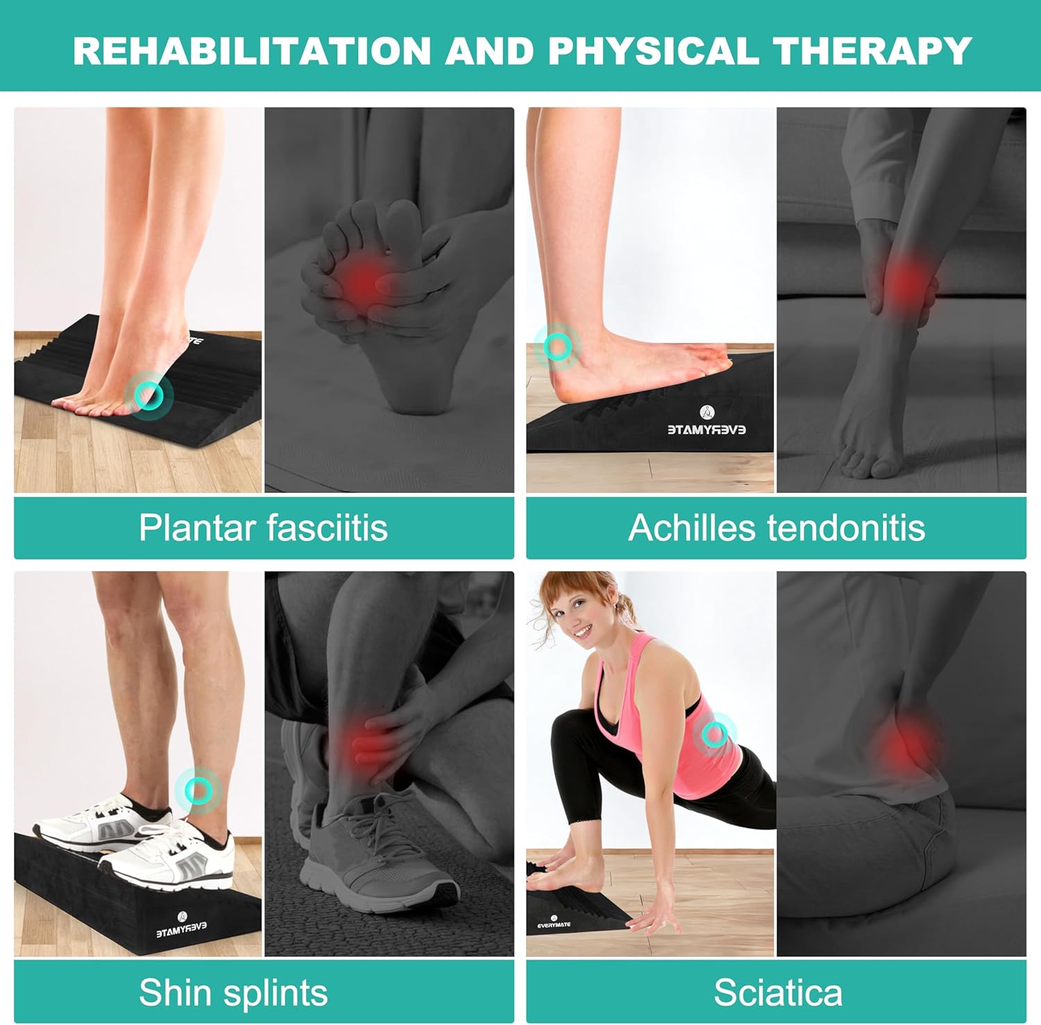 Pro-Grade Squat Wedge - 15° Angle Design for Weightlifting & Physical Therapy